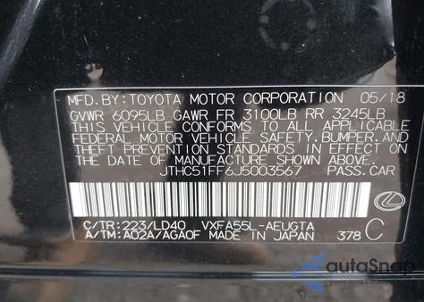 2018 Lexus Ls 500 from USA, damaged, VIN JTHC51FF6J5003567